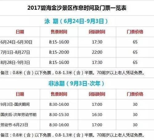 碧海金沙门票碧海金沙门票什么时候便宜